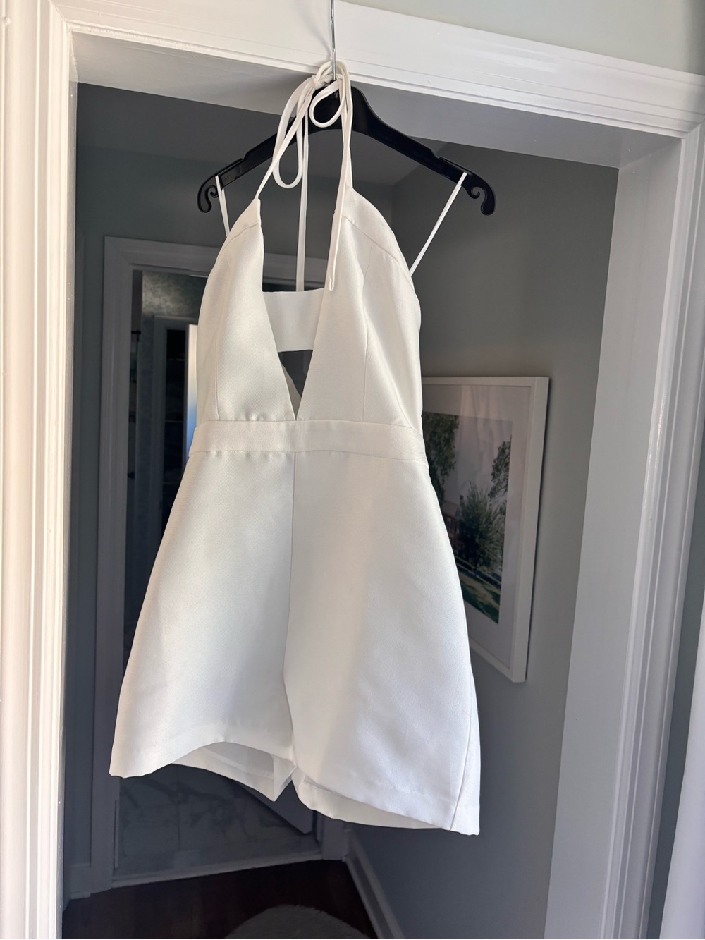 Endless Rose White Halter Tie-Back Romper